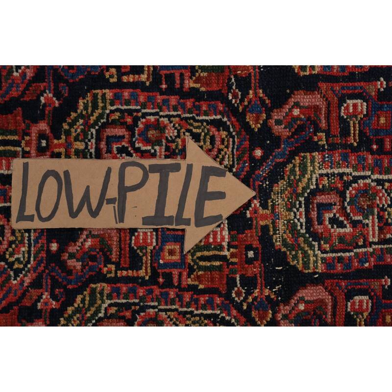 Hand Knotted Oriental 100% Wool Carpet Traditional All-Over Navy Blue & Blues Senneh Area Rug - 6' 7'' X 4' 7''