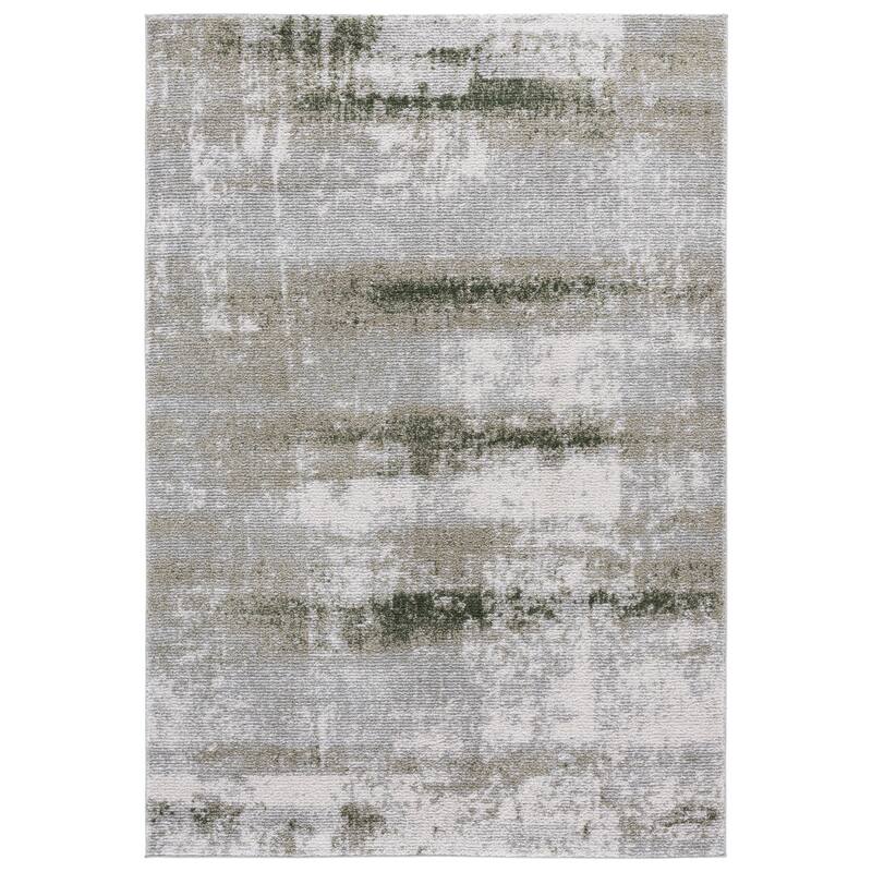 SAFAVIEH Wave Reyes Modern Rug - Ivory/Green - 5'3" x 7'6"