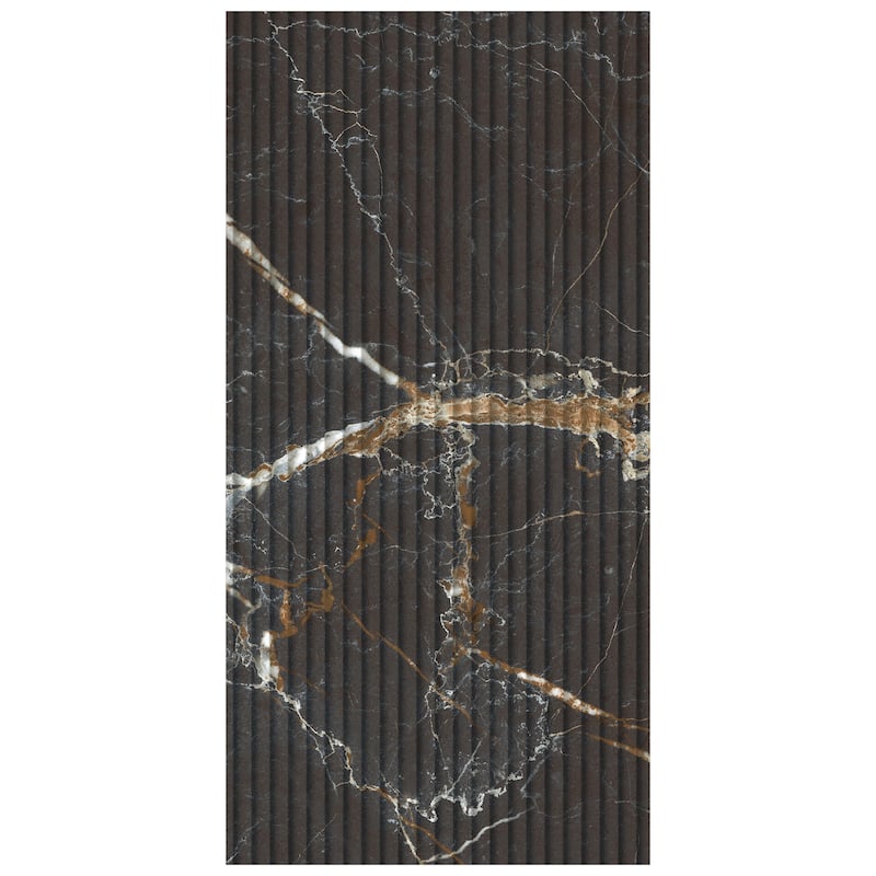 Merola Tile Reve Roseliere Deco Noir 11-3/4" x 23-1/2" Porcelain Wall Tile