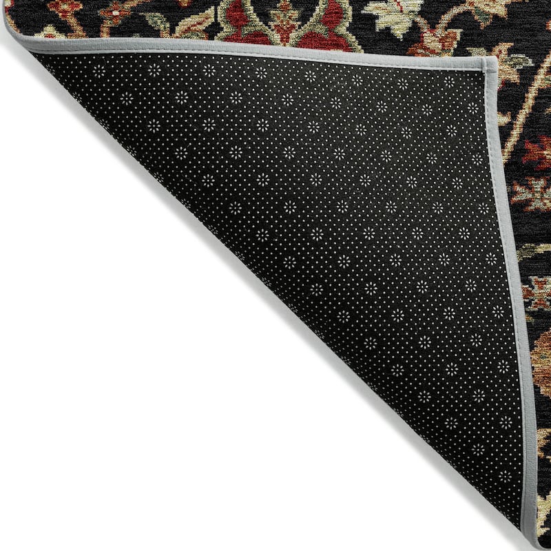 Machine Washable Indoor/ Outdoor Traditional Kashan Chantille Rug
