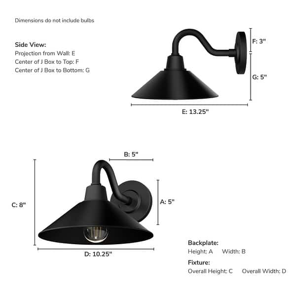 dimension image slide 1 of 4, Hunter Skyflow Outdoor WeatherMax 1-Light Wall Sconce Light - Farmhouse, Transitional, Modern Rustic, Coastal