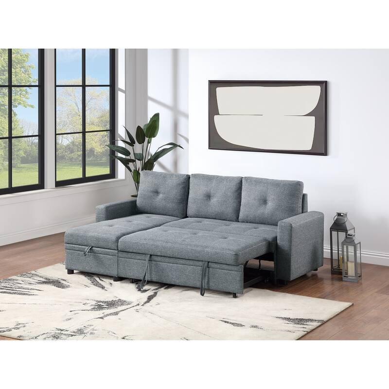Convertible Sectional Sofa with Reversible Chaise and Hidden Storage