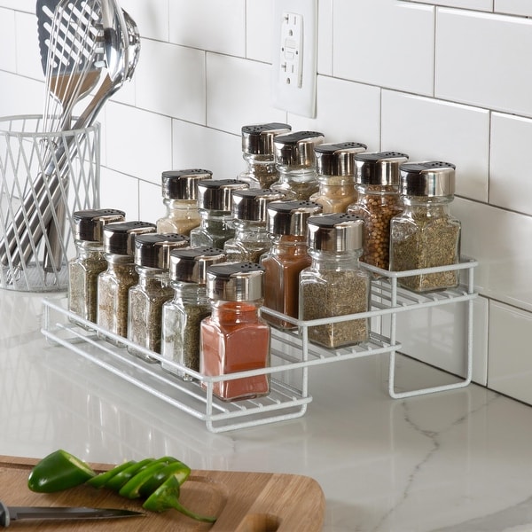 Laura Ashley Speckled 3 Tier Spice Rack in Grey On Sale Bed