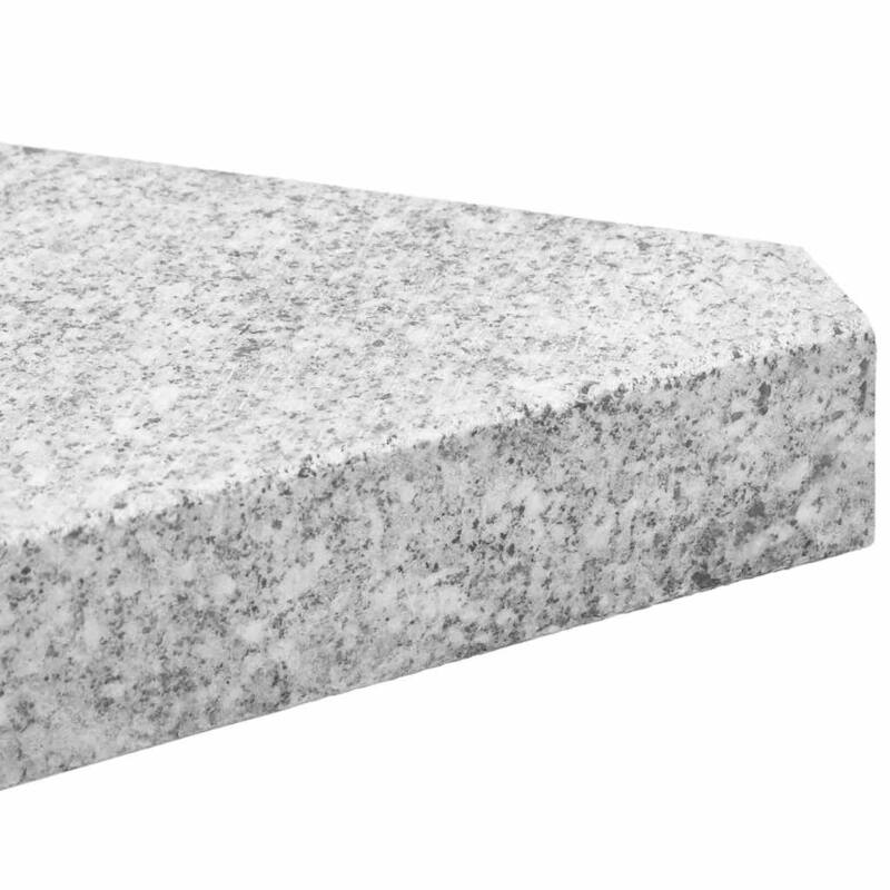 vidaXL Umbrella Weight Plate Grey Granite Medium Durable - 16.1 x 16.1 x 2.0 in