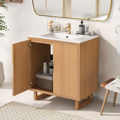 30" Classic Bathroom Vanity Set with Sink and 2 Soft-Close Doors