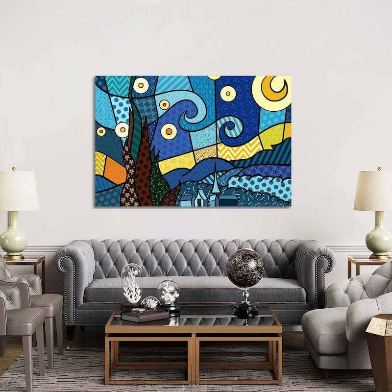 iCanvas "Starry Night 2 (After Vincent Van Gogh)" by 5by5collective Canvas Print