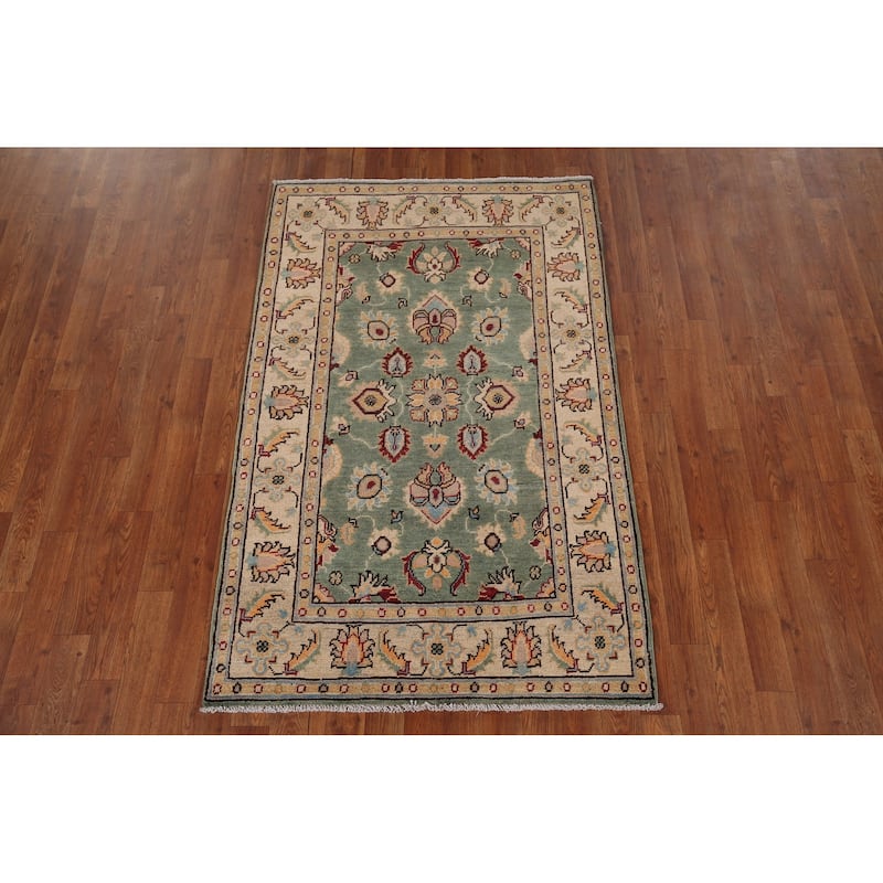 Green Oushak Oriental Accent Rug Hand-Knotted Wool Carpet - 3'3" x 5'2"