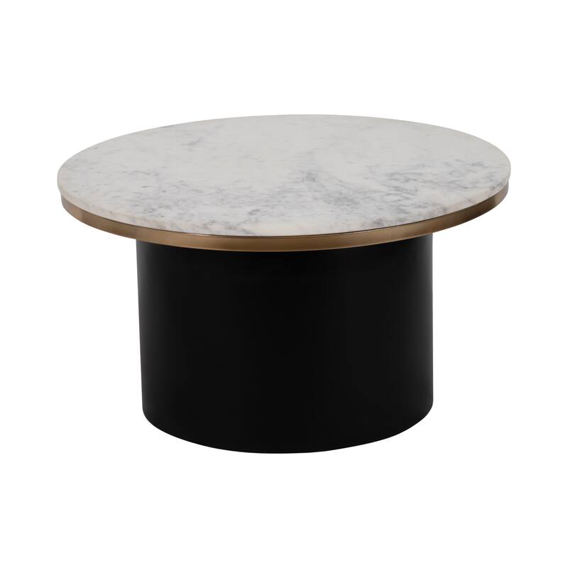 Sagebrook Home Chic Iron Marble Cylinder Coffee Table - Perfect For Home Decor