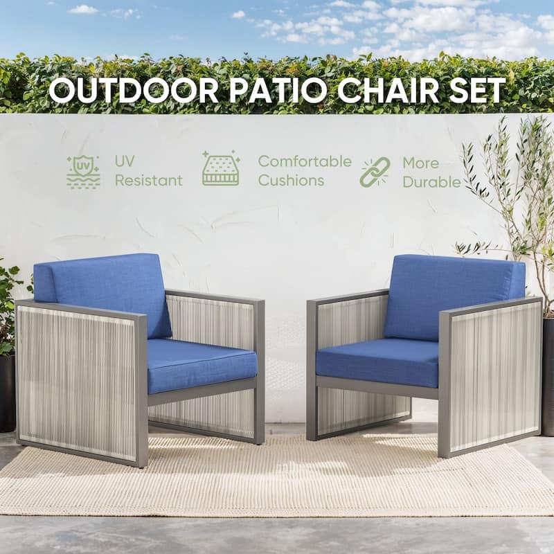 Pocassy 5 Inch Outdoor Patio Chairs Set of 2