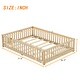 preview thumbnail 12 of 12, Natural Full Size Pine Floor Bed with Guardrails & Door