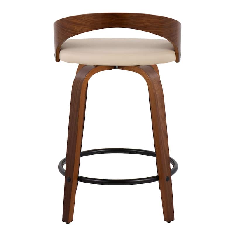 Carson Carrington Stavanger 24" Fixed-Height Counter Stool with Bent Wood Legs & Round Footrest (Set of 2)