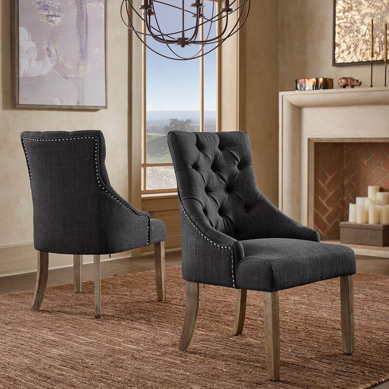 Kimpton Linen Tufted Dining Chair (Set of 2) by iNSPIRE Q Artisan