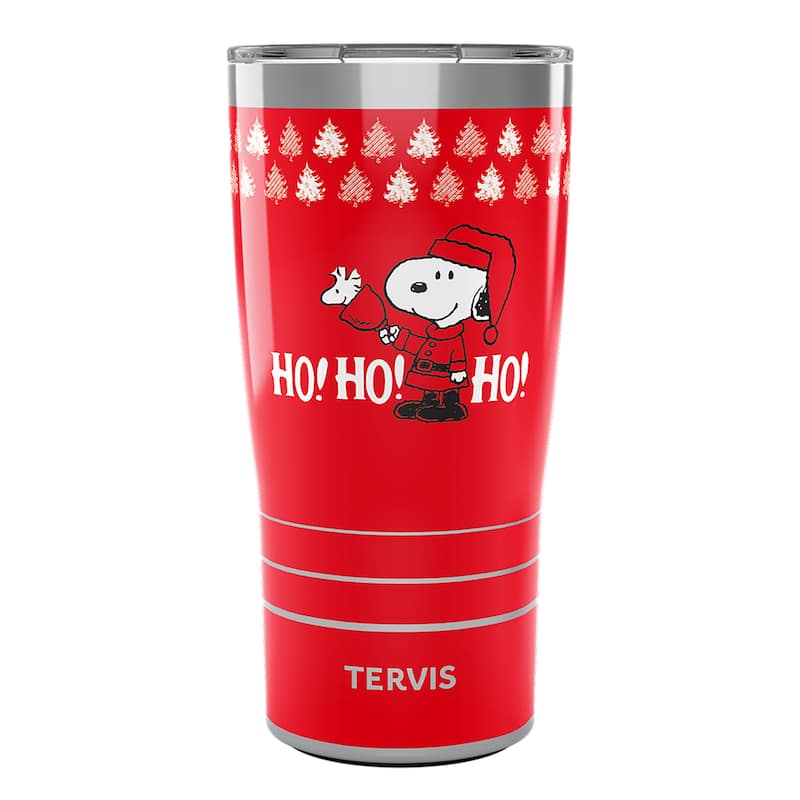 Tervis Traveler Peanuts Ho Ho Ho Christmas Holiday Triple Walled Insulated Travel Tumbler, Stainless Steel - 20oz