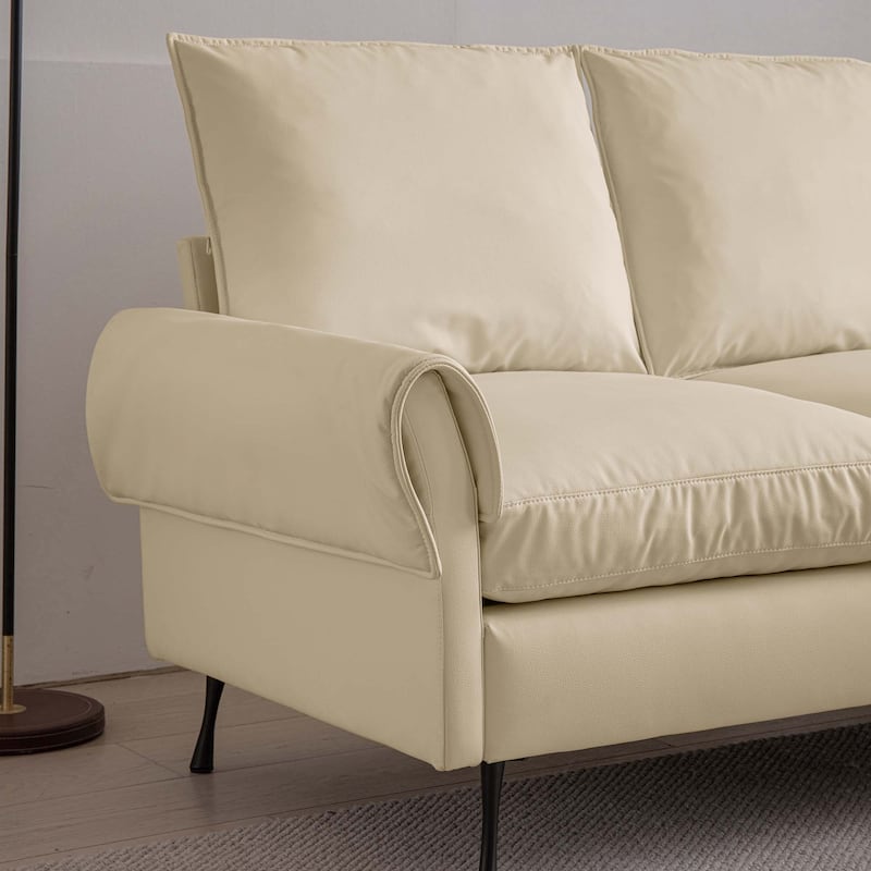 81" Technical leather L-Shaped Sofa Couch
