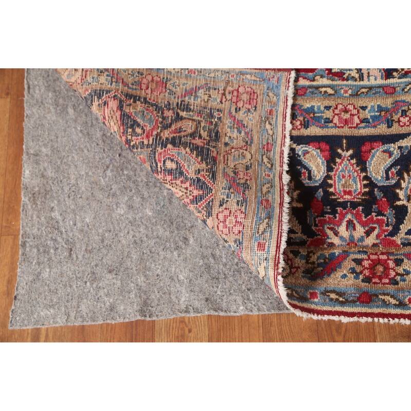 Vegetable Dye Yazd Persian Antique Area Rug Handmade Wool Carpet - 7'10"x 11'10"