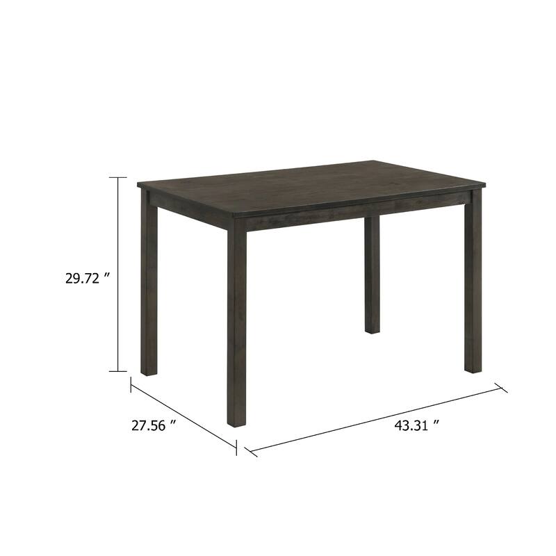 Dining Table, 43 Inch Rectangular Top, Gray-Brown Wood Legs - Brown Gray