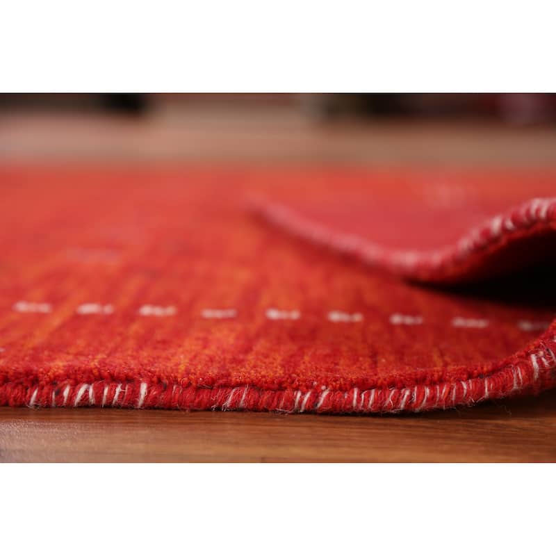 Hand Knotted Oriental 100% Wool Carpet Tribal Tribal Oranges & Rust Gabbeh Area Rug - 6' 5'' X 4' 8''