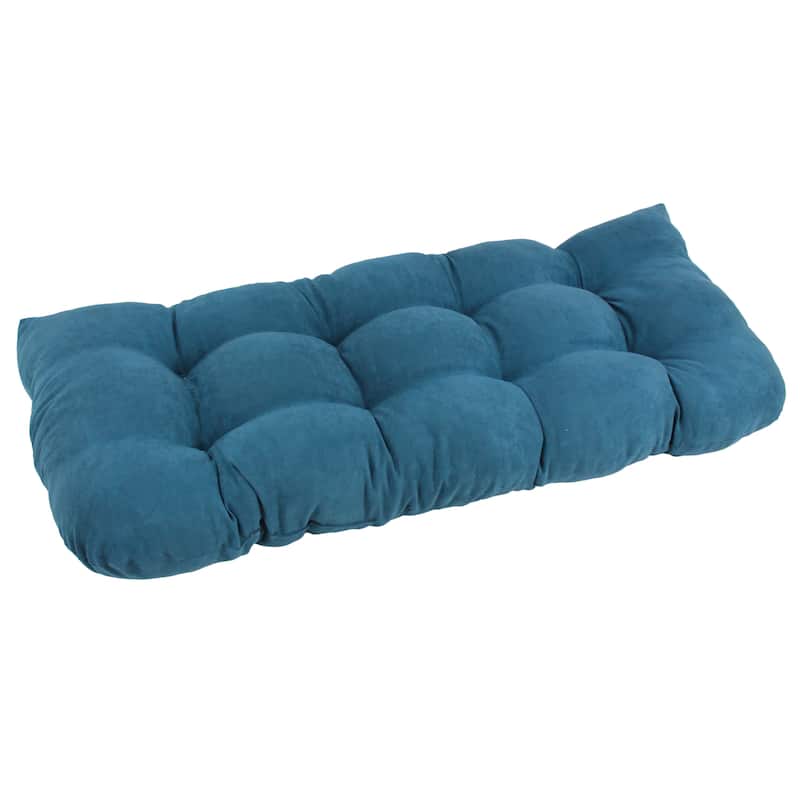 42-inch by 19-inch Rounded Back Microsuede Bench Cushion - 42 x 19 - Teal
