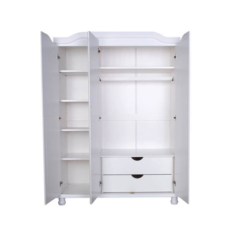 100% Solid Wood Kyle 4-Door Wardrobe Armoire by Palace Imports