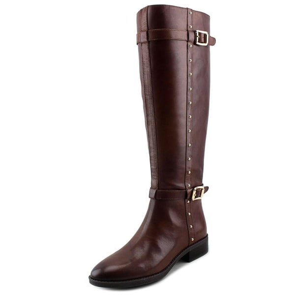 Vince Camuto Preslen Women Round Toe Leather Brown Knee High Boot