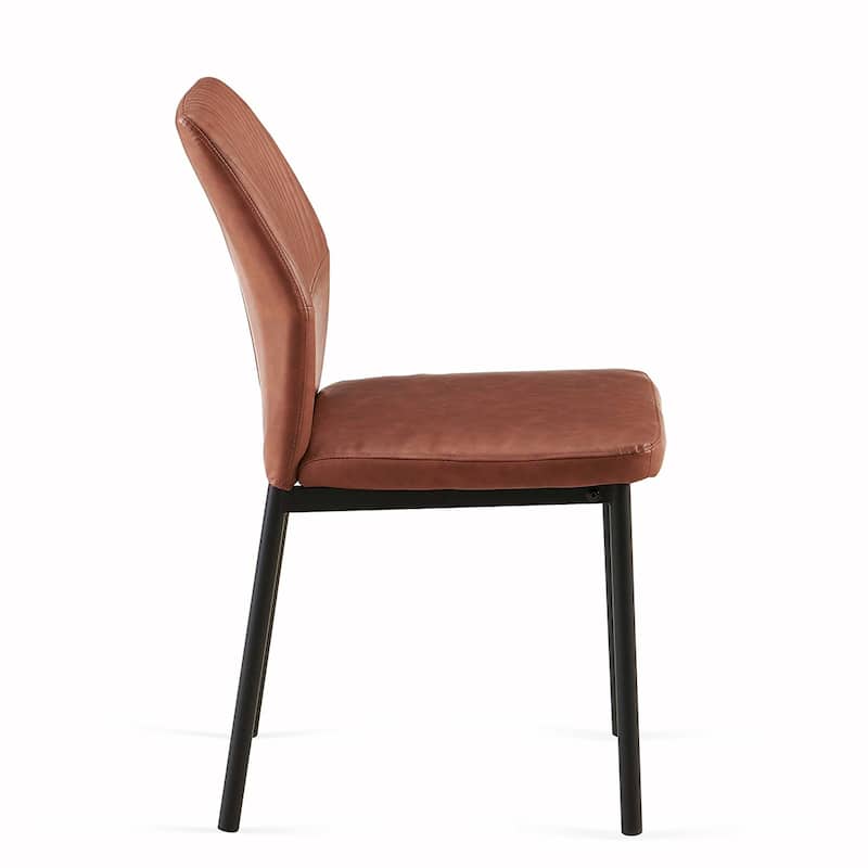 4PCS PU Metal Armless Dining Chair
