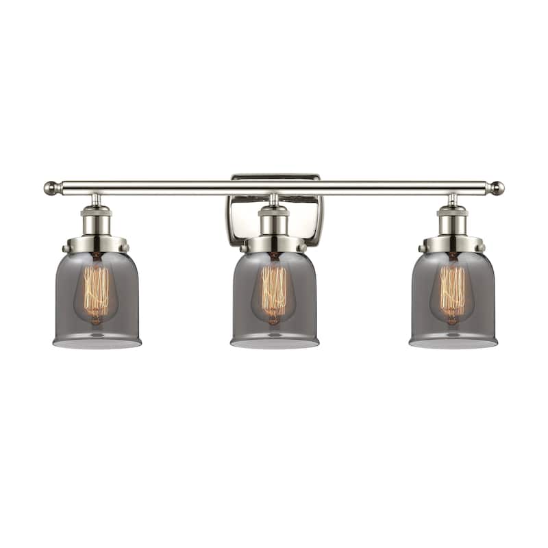 Innovations Lighting Ballston Urban Bell - 3 Light 26" Bath Vanity Light - Polished Nickel/Light Smoke