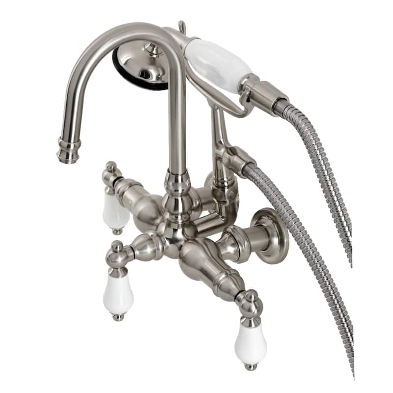 Kingston Brass Vintage Wall Mounted Clawfoot Tub Filler with Built-In