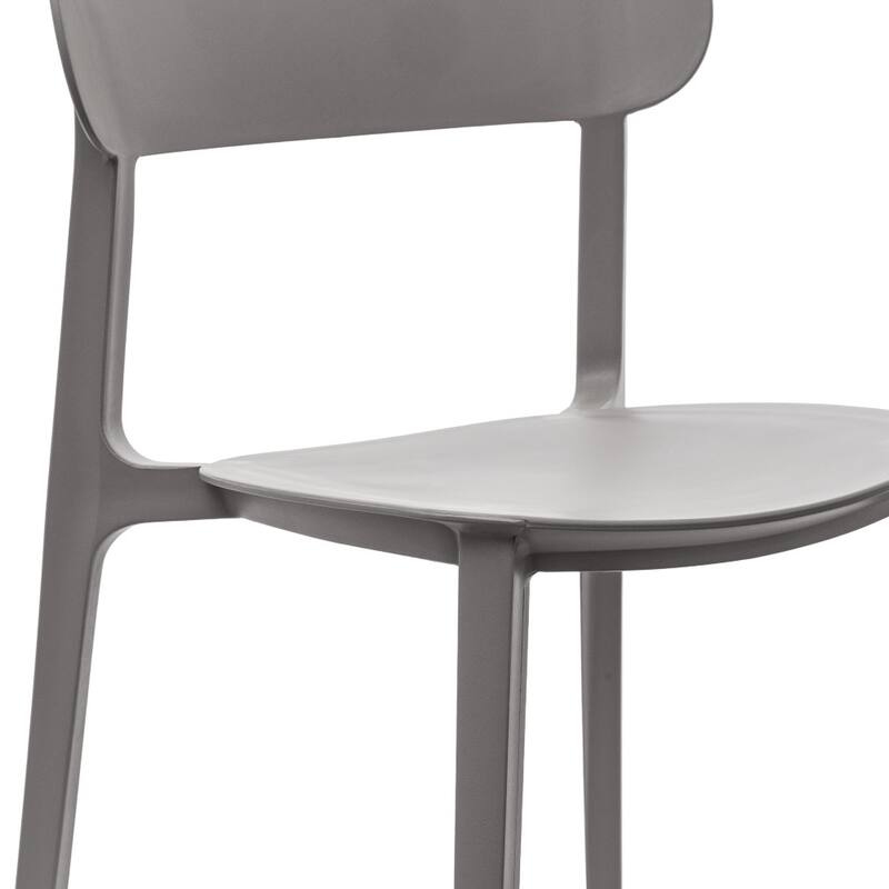 Commercial All-Weather Resin Stack Chair with Contoured Backrest-Set of 2 - 19"W x 19.5"D x 31"H