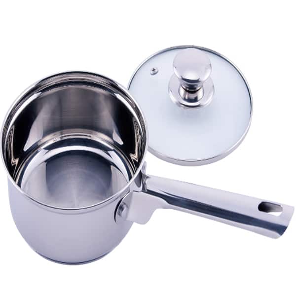 Mainstays Stainless Steel 1-Quart Saucepan with Straining Lid