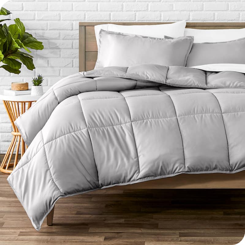 Bare Home Hypoallergenic Down Alternative Comforter Set - Queen - Light Grey