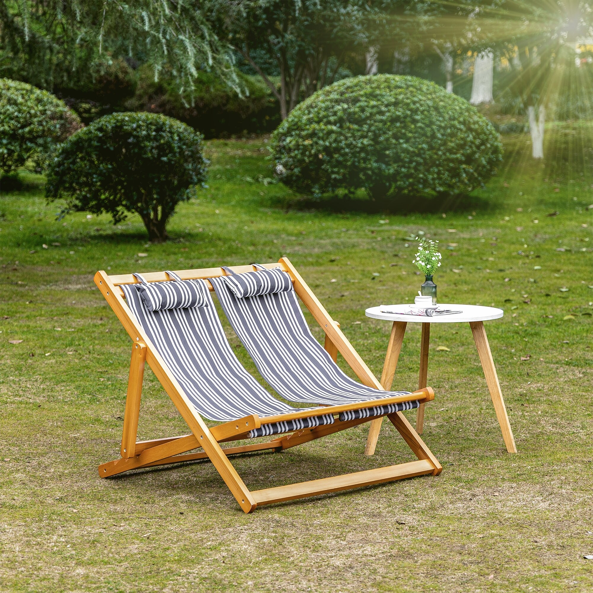 Double reclining sales outdoor chair