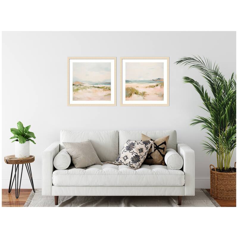 Kate and Laurel Tranquil Landscape 2 Piece Framed Wall Art Print Set by Amy Lighthall
