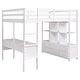 preview thumbnail 35 of 34, Full Loft Bed with Desk, Drawers & Shelves - Space-Saving Pine Wood Design