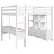 preview thumbnail 17 of 34, Full Size Loft Bed with Desk, Drawers, and Storage Shelves - Solid Wood Support
