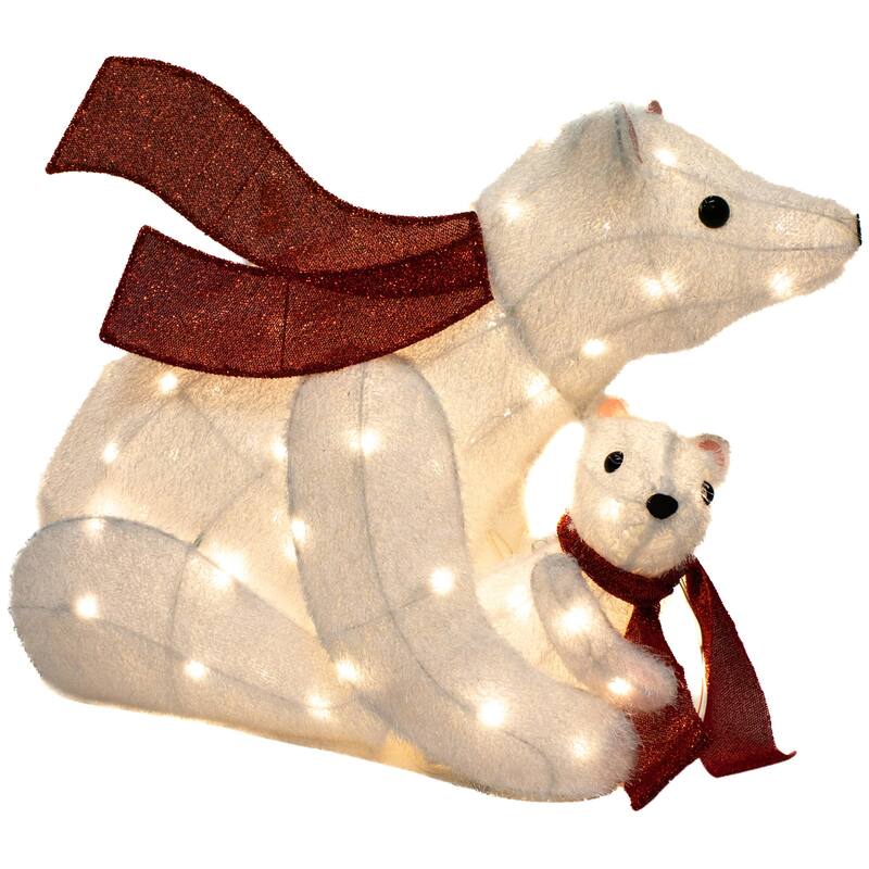 Christmas 3 ft. Lighted LED Polar Bear Family Set/2