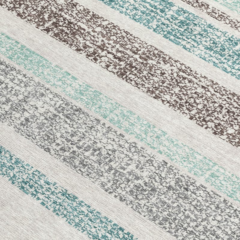 HomeRoots Striped Transitional Rectangle Outdoor Rug