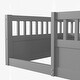 preview thumbnail 6 of 10, Grey Twin Size Pine Floor Bed Frame with Fence