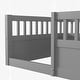 preview thumbnail 5 of 7, Twin Size Wood Kids Floor Beds Frame with Fence and High Guardrails