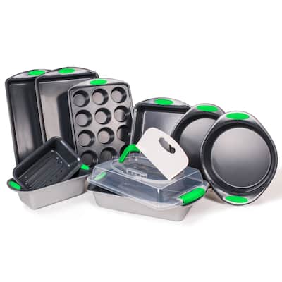 BergHOFF 11Pc Perfect Slice Bakeware Set, Silver & Green