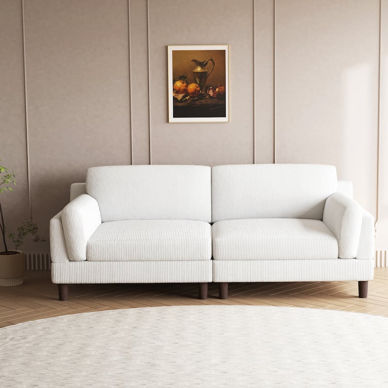 Modern 90" Loveseats Corduroy Sectional Sofa