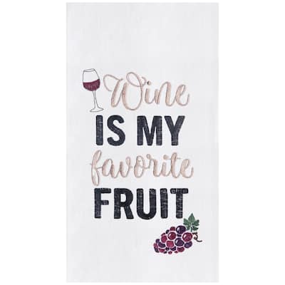 Favorite Fruit Embroidered Cotton Flour Sack Kitchen Towel