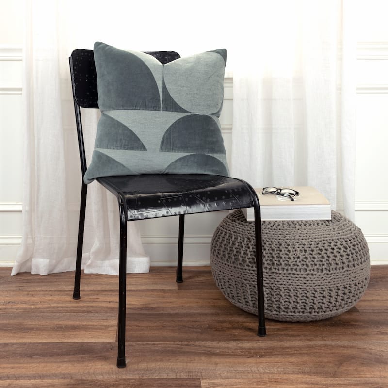 Rizzy Home Cotton Velvet Contemporary Shape Throw Pillow