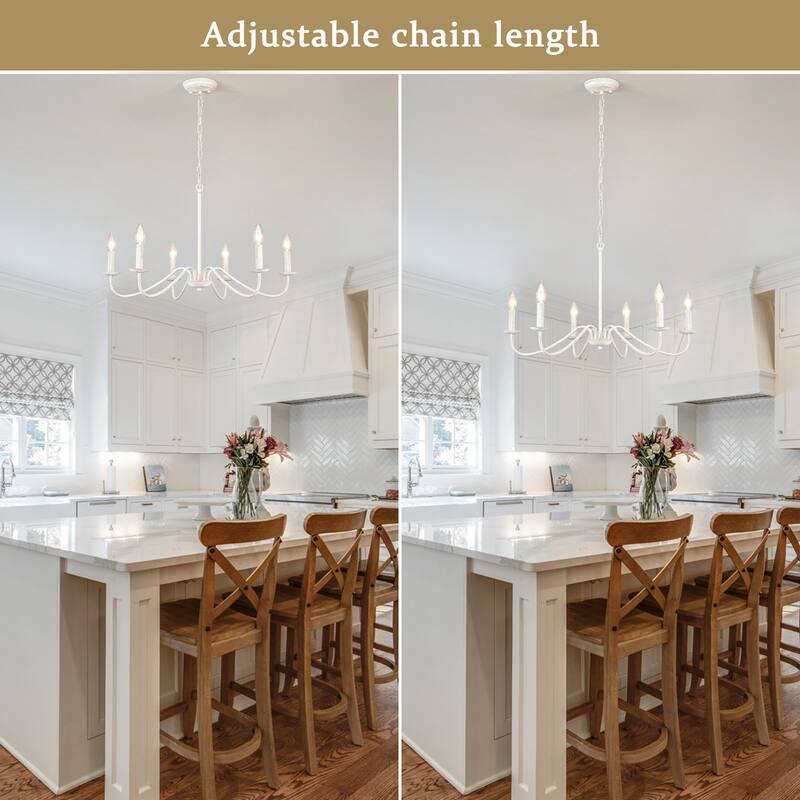 6-Light 27.55-inch Farmhouse Chandeliers for Living Room Foyer Hallway