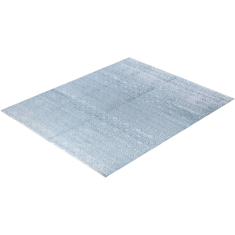 Ikat One-of-a-Kind Hand-Knotted Area Rug, Blue - 8' 1" x 10' 1"