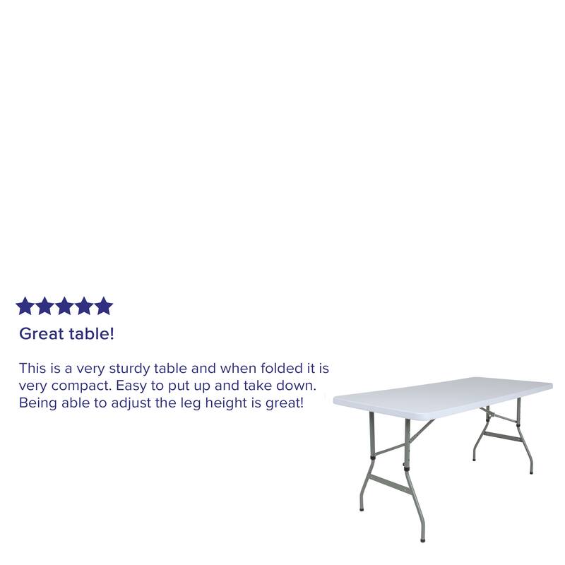 4.93-Foot Height Adjustable Plastic Folding Table - Activity Table