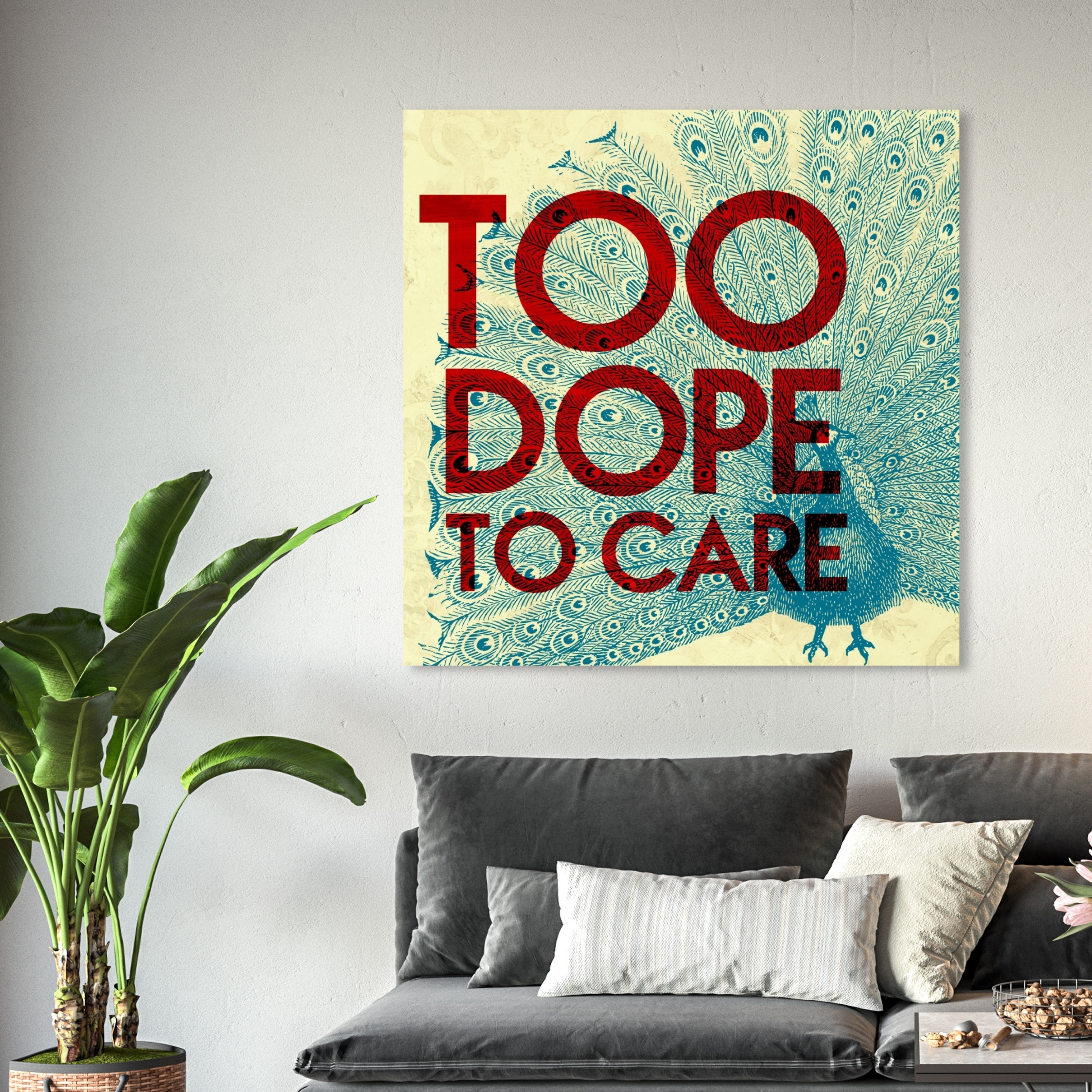 Oliver Gal 'Too Dope' Typography and Quotes Wall Art Canvas Print -  Red, Blue - On Sale - Overstock - 10509102