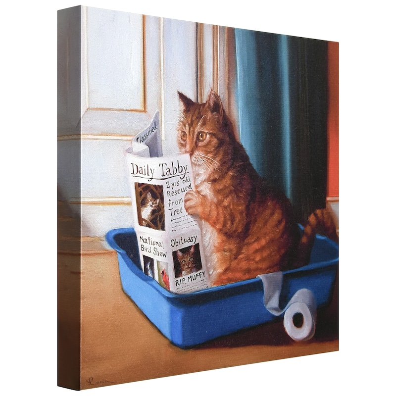 "Cat On A Throne" Cat Wall Art Graphic Art Print on Wrapped Canvas