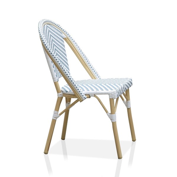Ariel French Patio Wicker Bistro Chairs Set of 2 by Furniture of