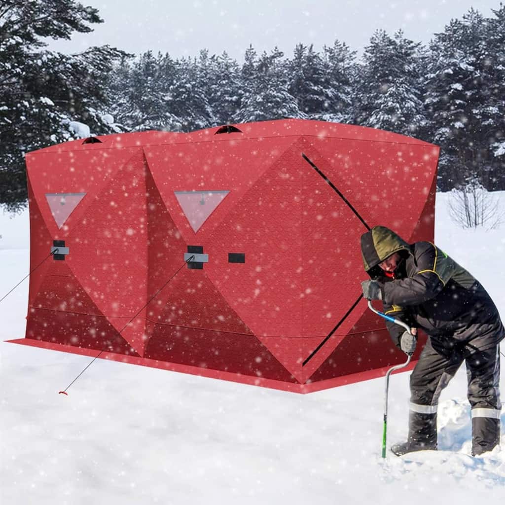 7-8 Person Ice Fishing Shelter Insulated Pop-Up Portable Tent