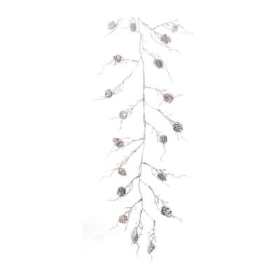 Flocked Pinecone Artificial Christmas Garlands 5.5' x 12" Unlit 2